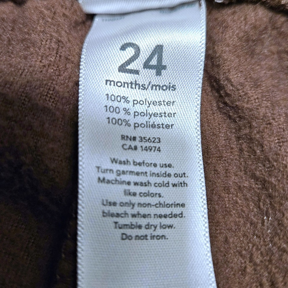 Carter's 24M Monkey Costume 2 Piece Brown Fleece Hoodie Pants Halloween - Picture 11 of 13
